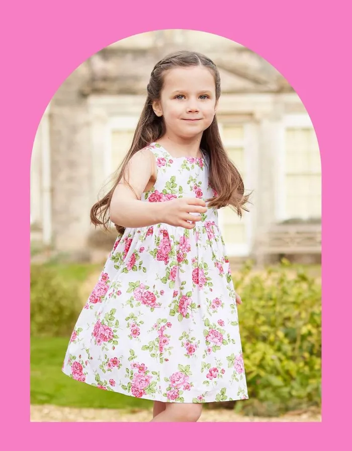Monsoon Trotters Floral Pocket Dress Pink Children Dresses