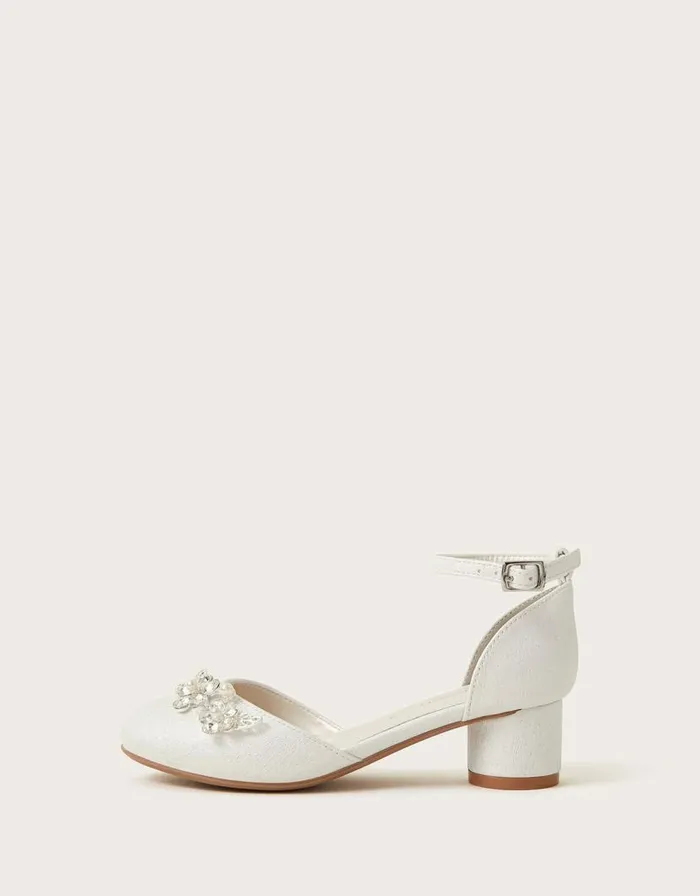 Monsoon TwoPart Flower Gem Heels Ivory Children Partywear Monsoon TwoPart Flower Gem Heels Ivory Children Partywear