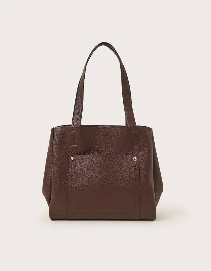 Monsoon Zoe Faux Leather Pocket Tote Bag Women Bags and Purses