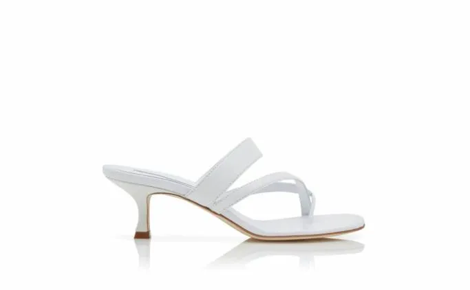 Mules Women Manolo Blahnik SUSAWhite Nappa Leather Crossover Strappy Mules Mules Women Manolo Blahnik SUSAWhite Nappa Leather Crossover Strappy Mules