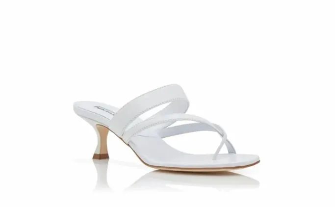 Mules Women Manolo Blahnik SUSAWhite Nappa Leather Crossover Strappy Mules Mules Women Manolo Blahnik SUSAWhite Nappa Leather Crossover Strappy Mules