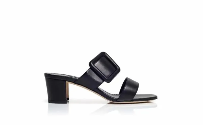 Mules Women Manolo Blahnik TITUBANEWBlack Nappa Leather Open Toe Mules Mules Women Manolo Blahnik TITUBANEWBlack Nappa Leather Open Toe Mules