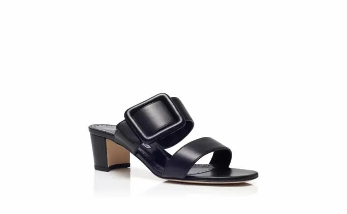 Mules Women Manolo Blahnik TITUBANEWBlack Nappa Leather Open Toe Mules Mules Women Manolo Blahnik TITUBANEWBlack Nappa Leather Open Toe Mules