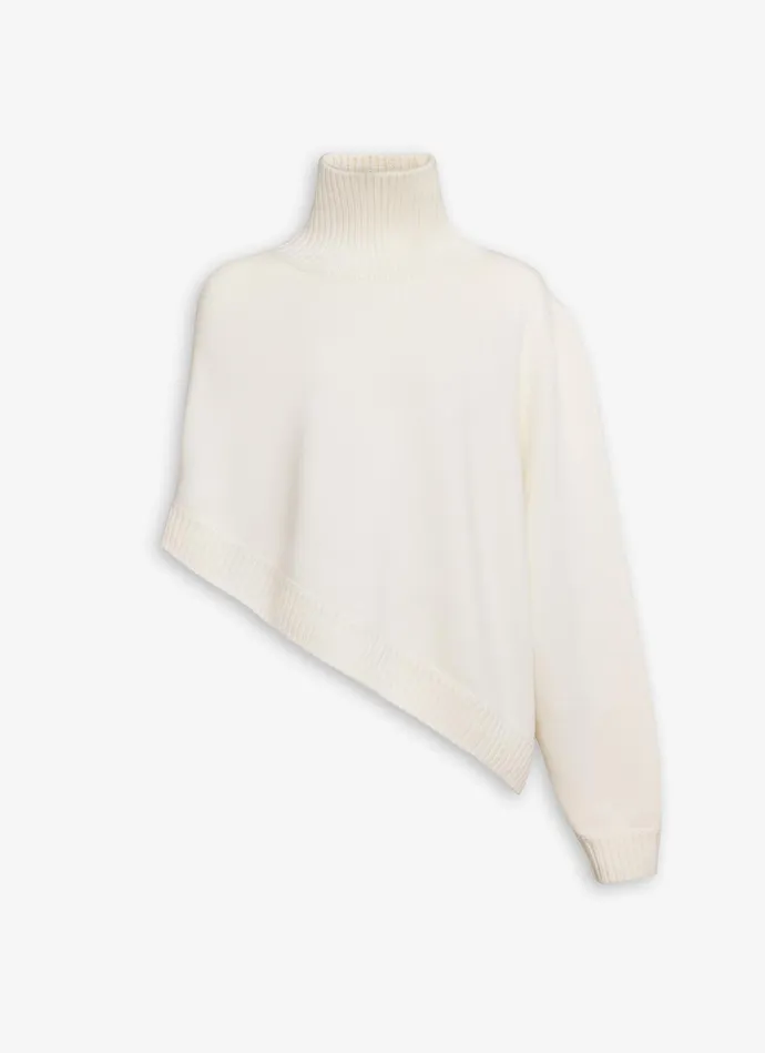 Natural ASYMMETRICAL CAPE JUMPER IN CASHMERE Women Alaa Jumpers and Cardigans Natural ASYMMETRICAL CAPE JUMPER IN CASHMERE Women Alaa Jumpers and Cardigans