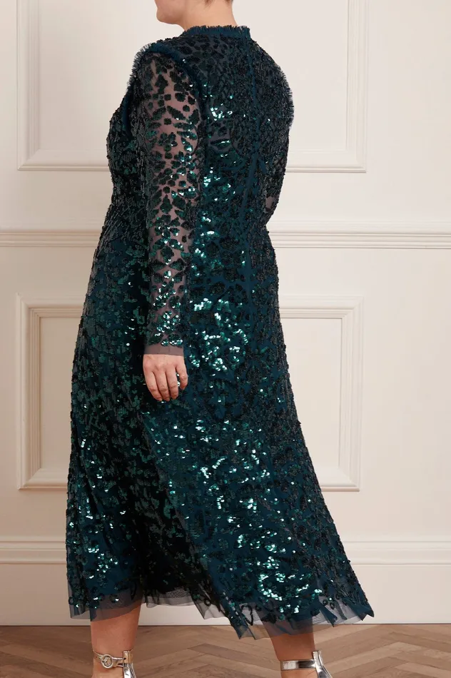 Needle and Thread Aurelia Long Sleeve Ballerina Dress Green Women Exclusives