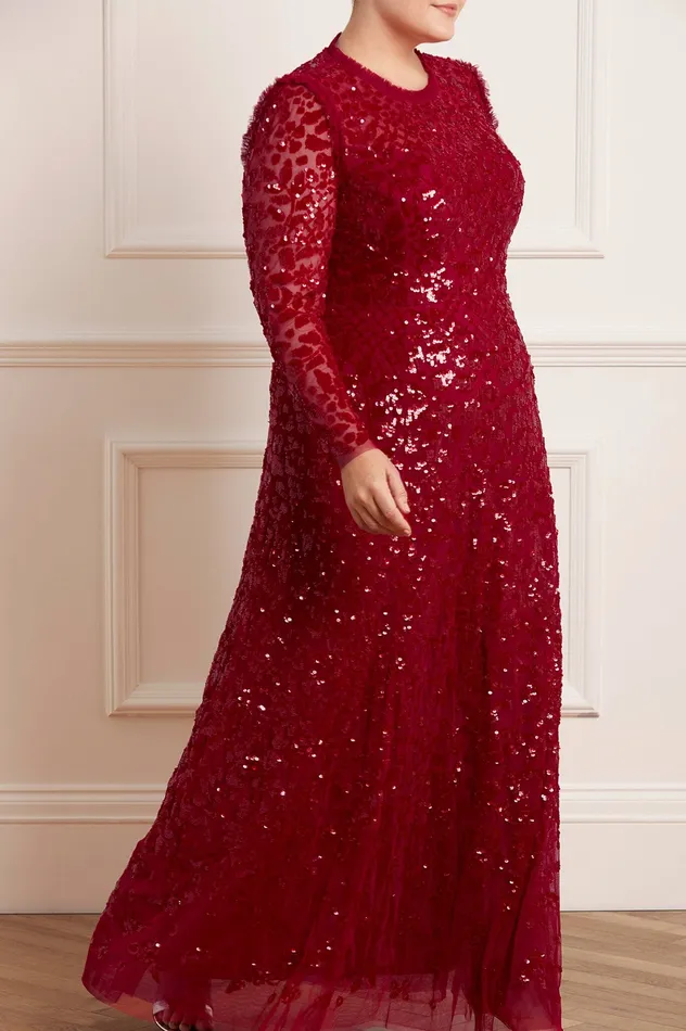 Needle and Thread Aurelia Long Sleeve Gown Red Women Exclusives