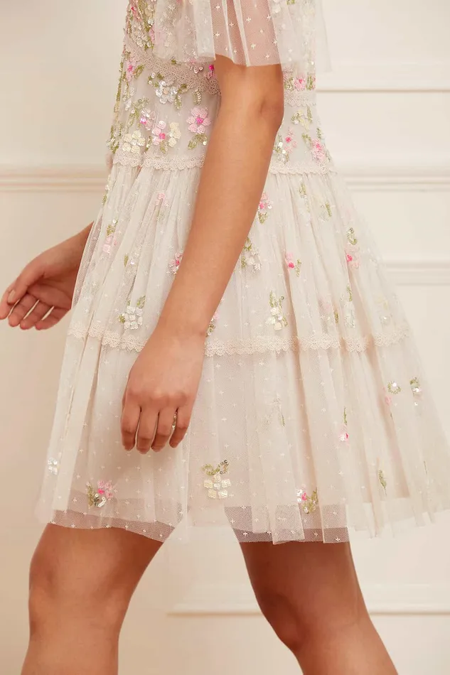 Needle and Thread Freesia Ditsy Micro Mini Dress Champagne Women Embellished Dresses Needle and Thread Freesia Ditsy Micro Mini Dress Champagne Women Embellished Dresses