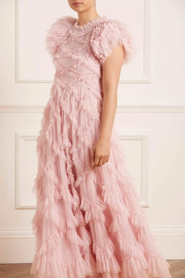 Needle and Thread Genevieve Ruffle Gown Pink Women Exclusives