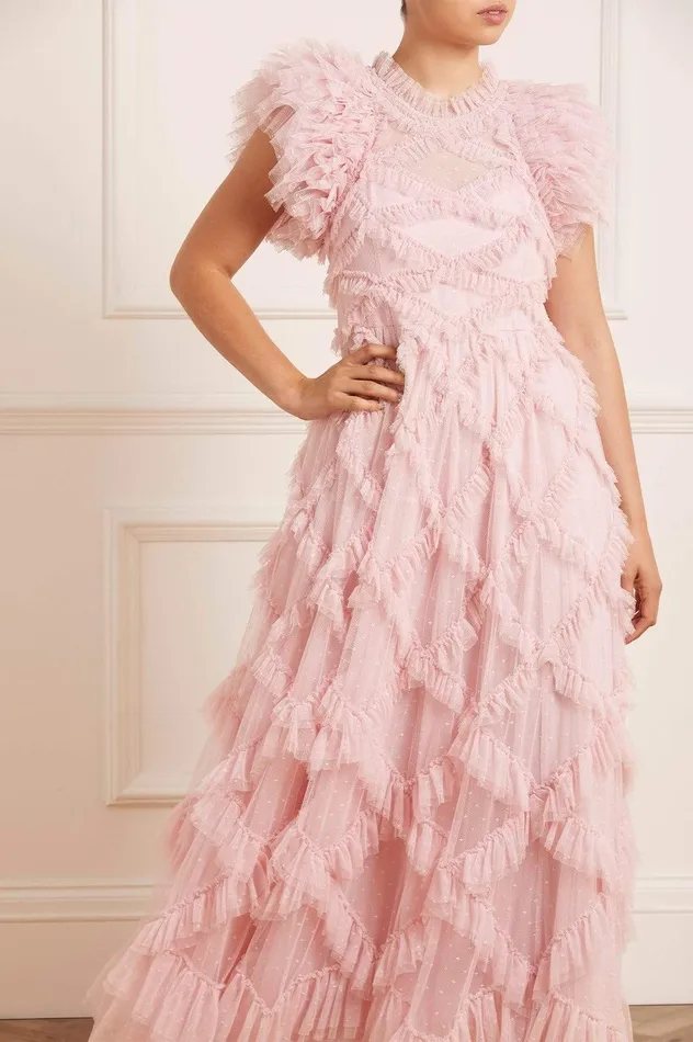 Needle and Thread Genevieve Ruffle Gown Pink Women Exclusives