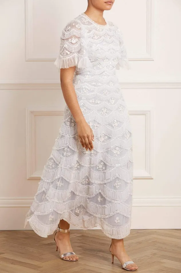 Needle and Thread Lunette Blossom Ankle Gown Blue Women Embellished Dresses
