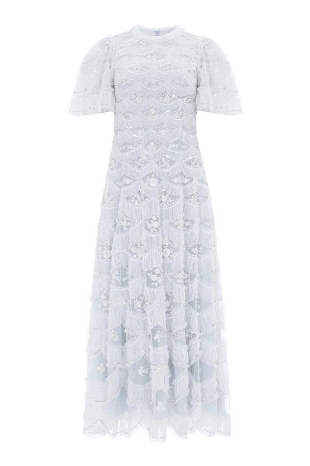 Needle and Thread Lunette Blossom Ankle Gown Blue Women Embellished Dresses