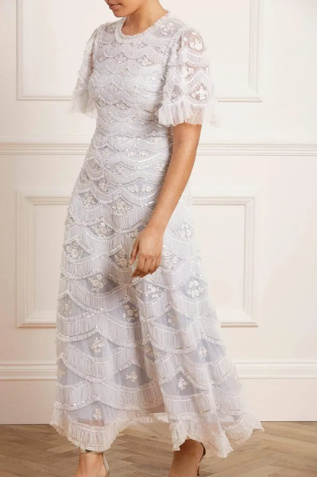 Needle and Thread Lunette Blossom Ankle Gown Blue Women Embellished Dresses