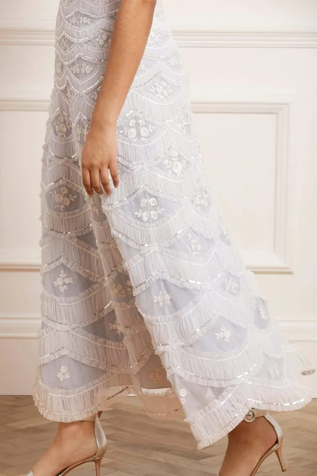 Needle and Thread Lunette Blossom Ankle Gown Blue Women Embellished Dresses