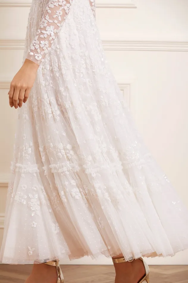 Needle and Thread Margot Ankle Gown White Women Embellished Dresses