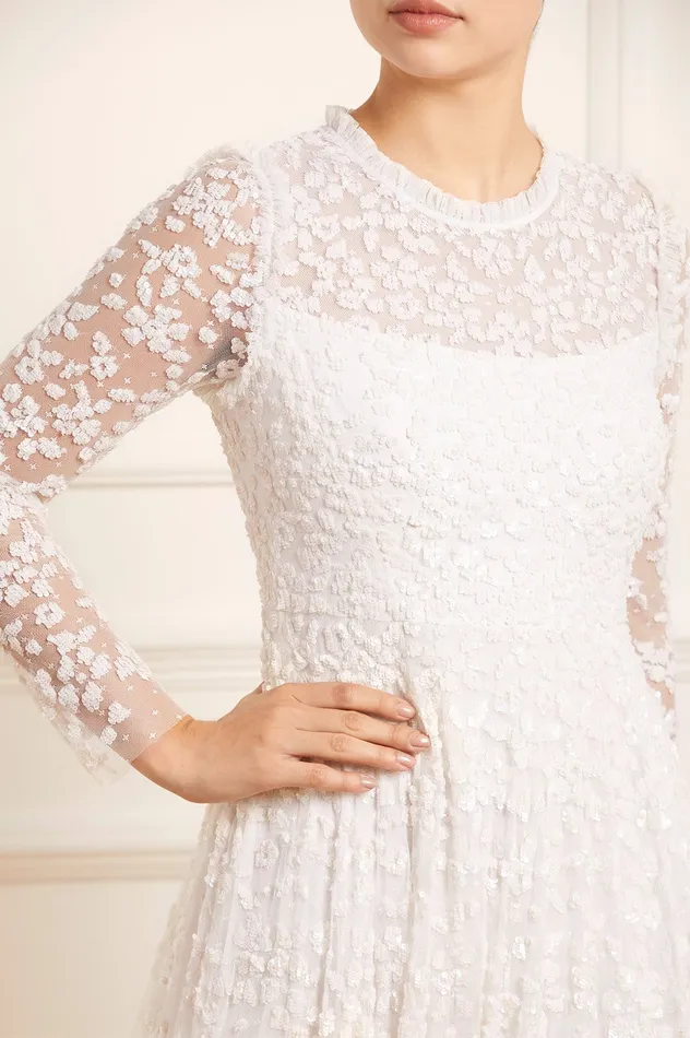 Needle and Thread Margot Ankle Gown White Women Embellished Dresses