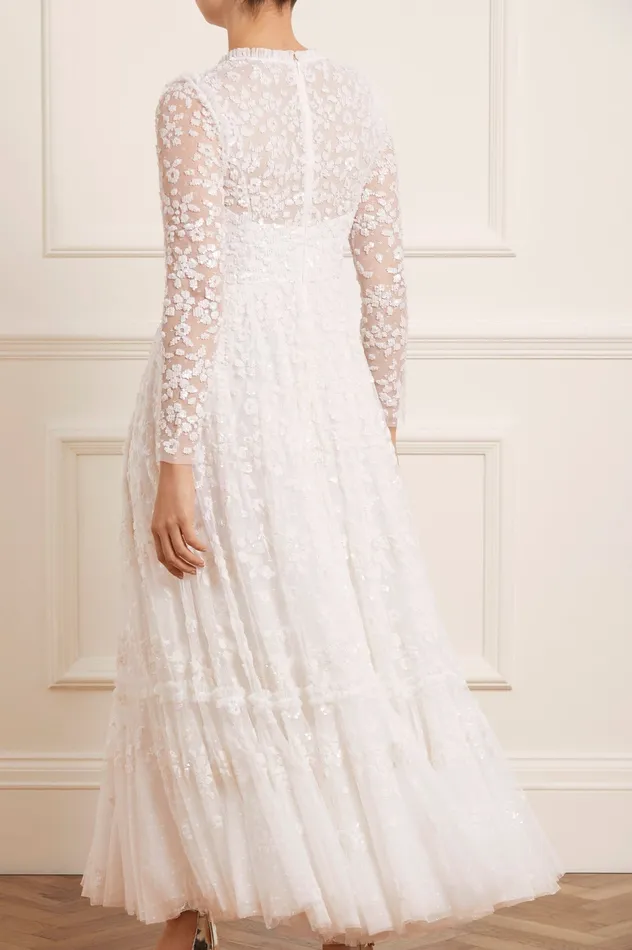 Needle and Thread Margot Ankle Gown White Women Embellished Dresses