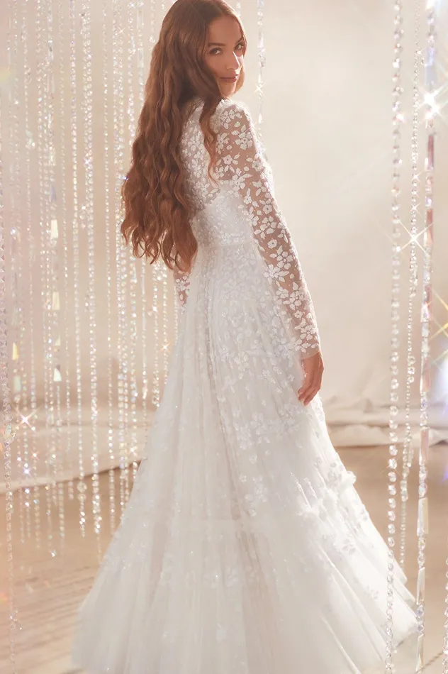 Needle and Thread Margot Ankle Gown White Women Embellished Dresses