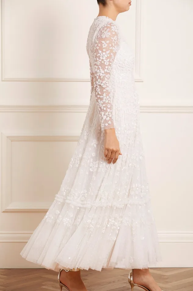 Needle and Thread Margot Ankle Gown White Women Embellished Dresses