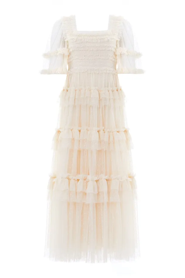 Needle and Thread Peaches Smocked Ankle Gown Champagne Women Day Dresses