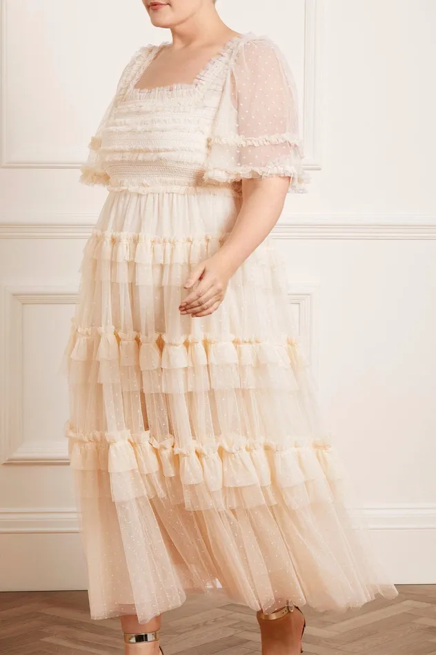 Needle and Thread Peaches Smocked Ankle Gown Champagne Women Day Dresses