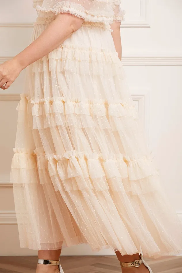Needle and Thread Peaches Smocked Ankle Gown Champagne Women Day Dresses