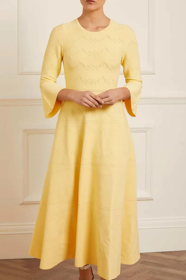 Needle and Thread Pretty Pointelle Knit Gown Yellow Women Day Dresses
