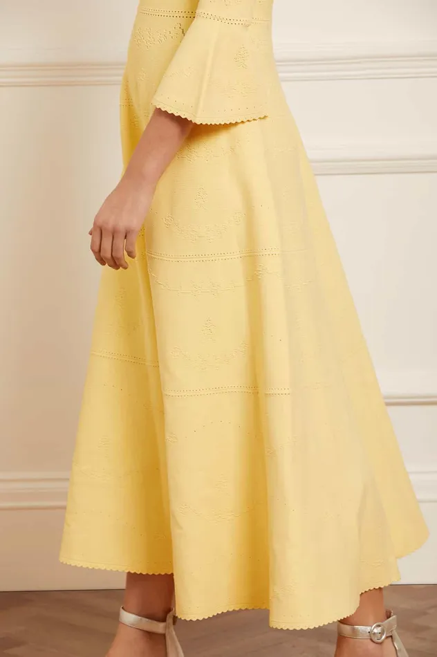 Needle and Thread Pretty Pointelle Knit Gown Yellow Women Day Dresses