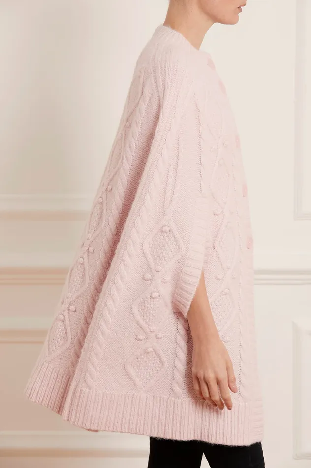 Needle and Thread Sylvie Cable Cape Pink Women Knitwear