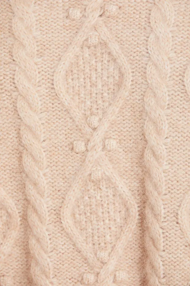 Needle and Thread Sylvie Cable Longline Jumper Beige Women Knitwear