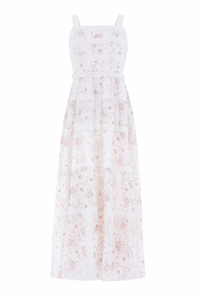 Needle and Thread Vintage Ditsy Sophia Bib Ankle Gown Multi Women Printed Dresses Needle and Thread Vintage Ditsy Sophia Bib Ankle Gown Multi Women Printed Dresses