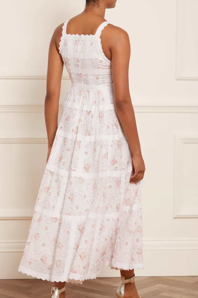 Needle and Thread Vintage Ditsy Sophia Bib Ankle Gown Multi Women Printed Dresses Needle and Thread Vintage Ditsy Sophia Bib Ankle Gown Multi Women Printed Dresses