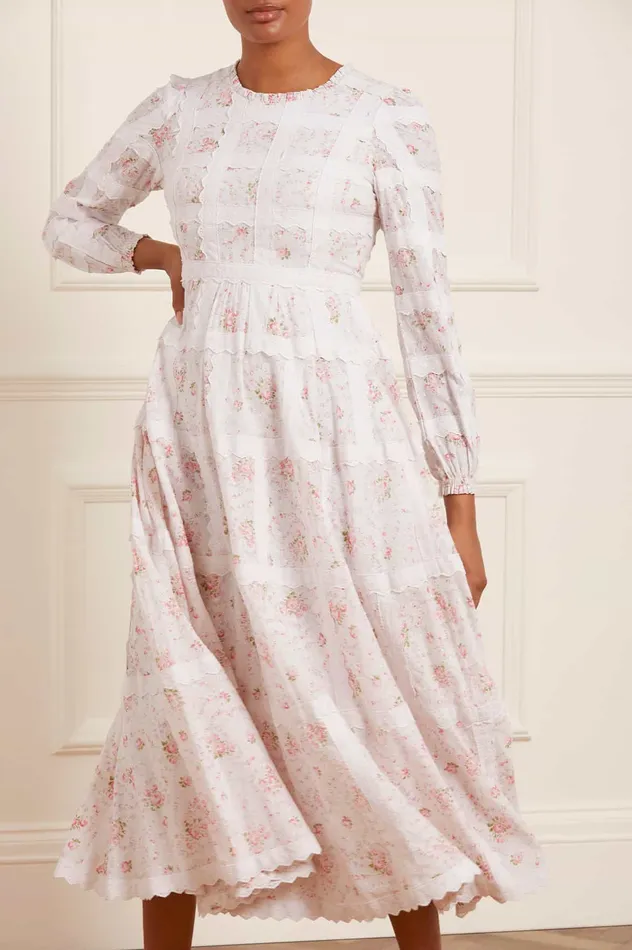 Needle and Thread Vintage Ditsy Sophia Long Sleeve Ankle Gown Multi Women Day Dresses Needle and Thread Vintage Ditsy Sophia Long Sleeve Ankle Gown Multi Women Day Dresses