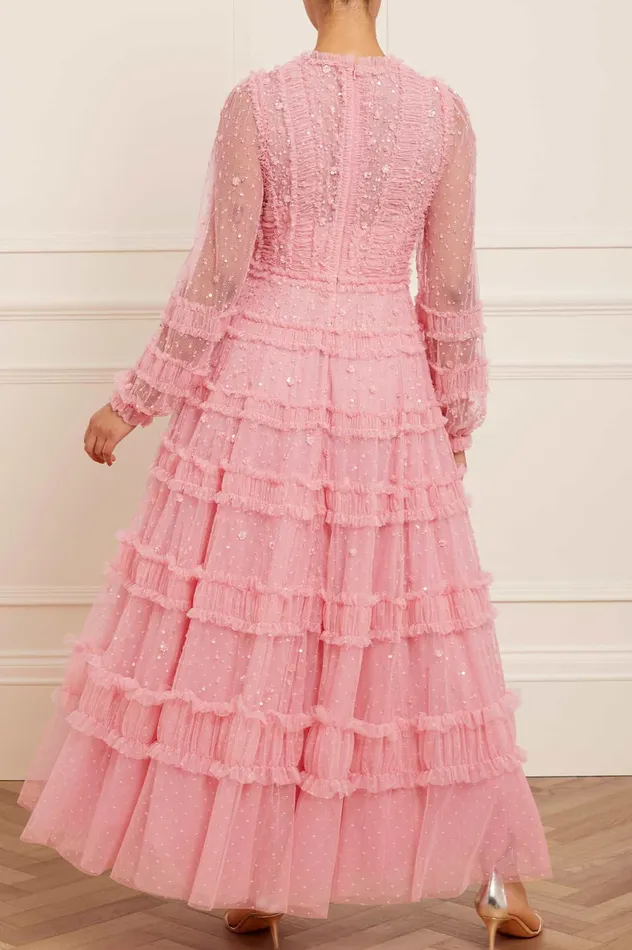 Needle and Thread Violet Shimmer Ankle Gown Pink Women Embellished Dresses Needle and Thread Violet Shimmer Ankle Gown Pink Women Embellished Dresses