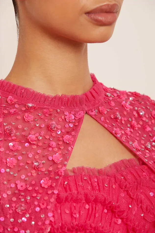 Needle and Thread Violet Shimmer Open Cape Pink Women Capes Needle and Thread Violet Shimmer Open Cape Pink Women Capes
