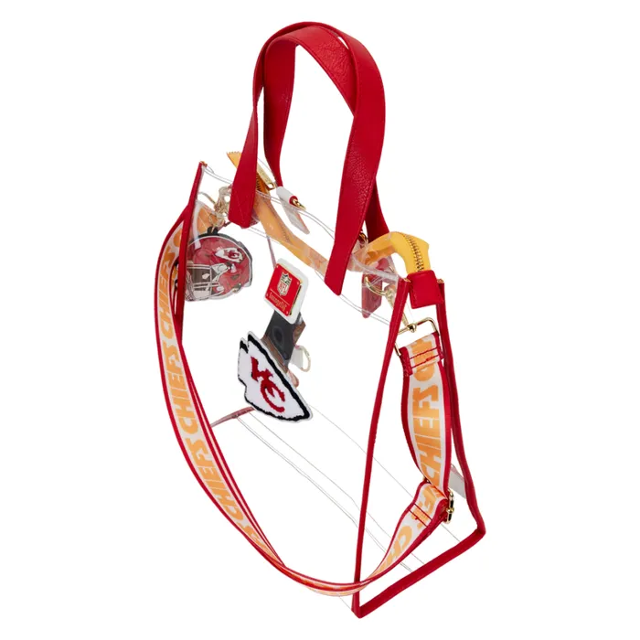 NFL Kansas City Chiefs Clear Convertible Backpack and Tote Bag Unisex Loungefly Backpacks