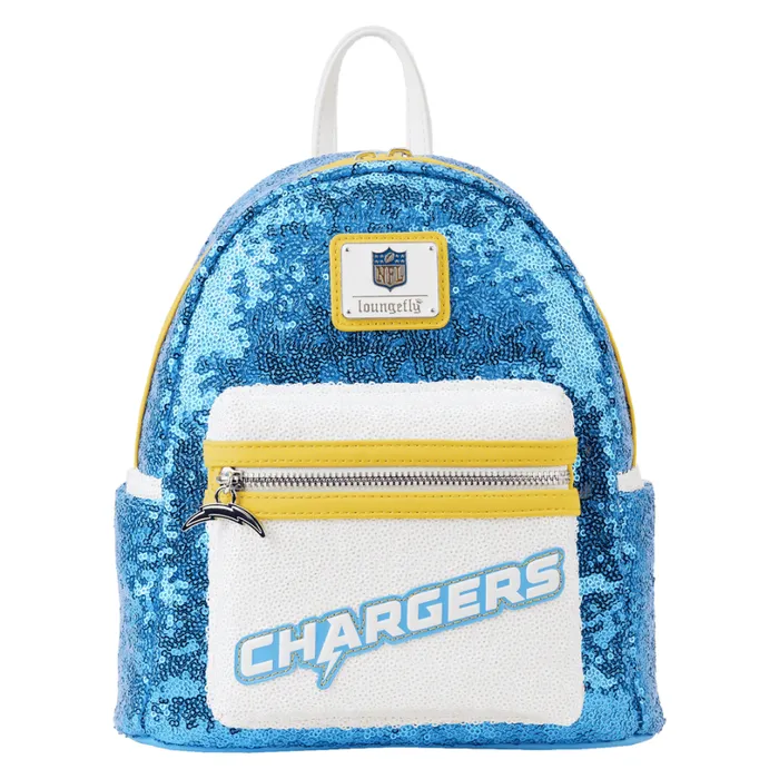 NFL Los Angeles Chargers Sequin Mini Backpack Unisex Loungefly Backpacks