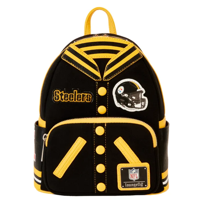 NFL Pittsburgh Steelers Varsity Mini Backpack Unisex Loungefly Backpacks