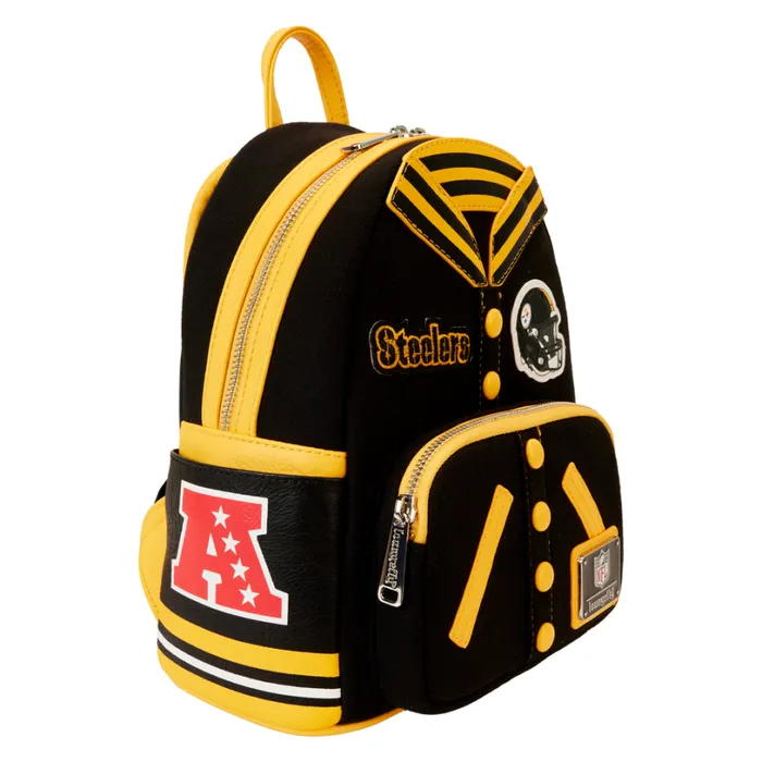 NFL Pittsburgh Steelers Varsity Mini Backpack Unisex Loungefly Backpacks