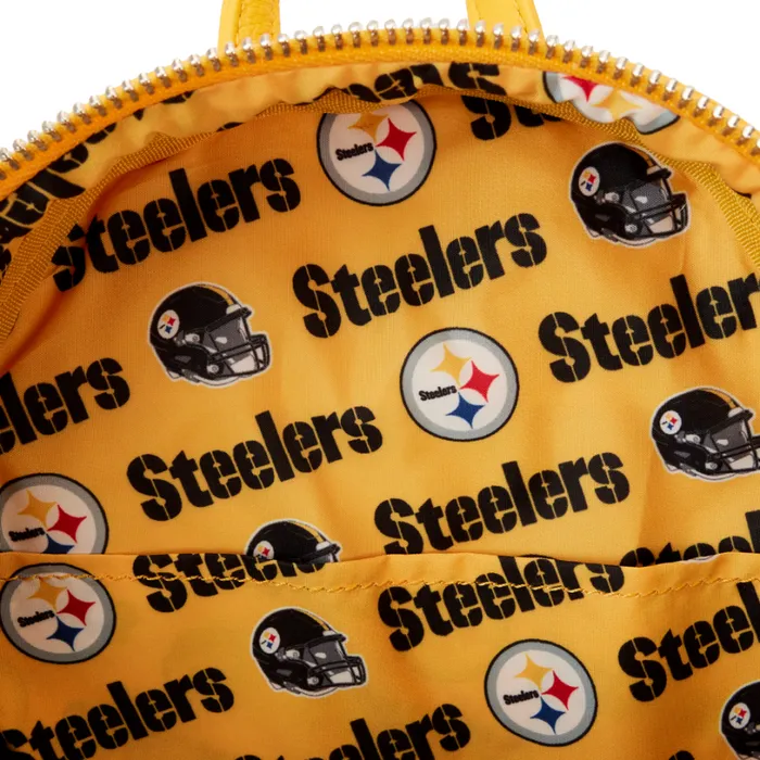 NFL Pittsburgh Steelers Varsity Mini Backpack Unisex Loungefly Backpacks