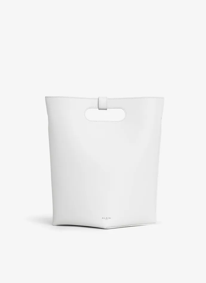 Optic White FOLDED BAG IN CALFSKIN Women Alaa Tote Bags