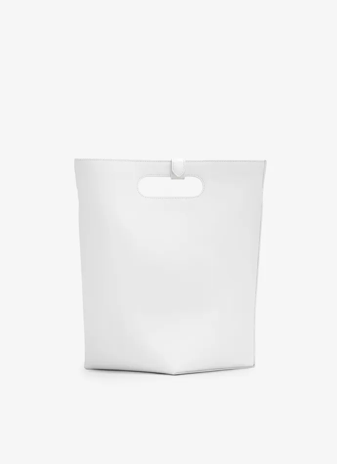 Optic White FOLDED BAG IN CALFSKIN Women Alaa Tote Bags