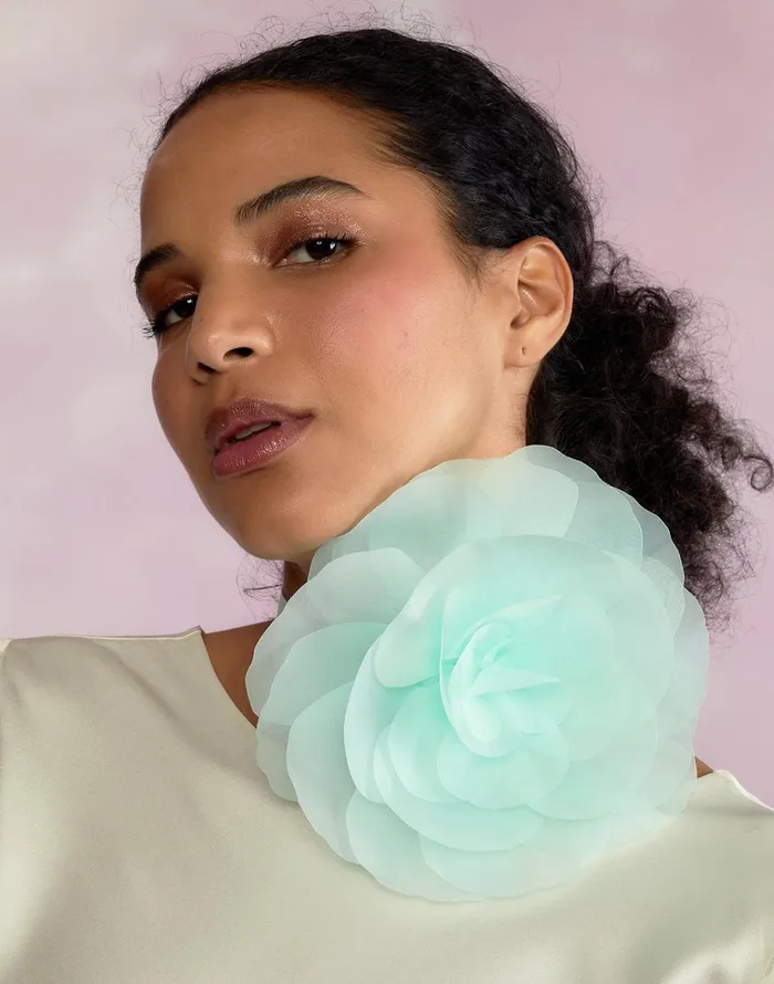 Organza Flower Ties 8211 Mint Women Cynthia Rowley Accessories