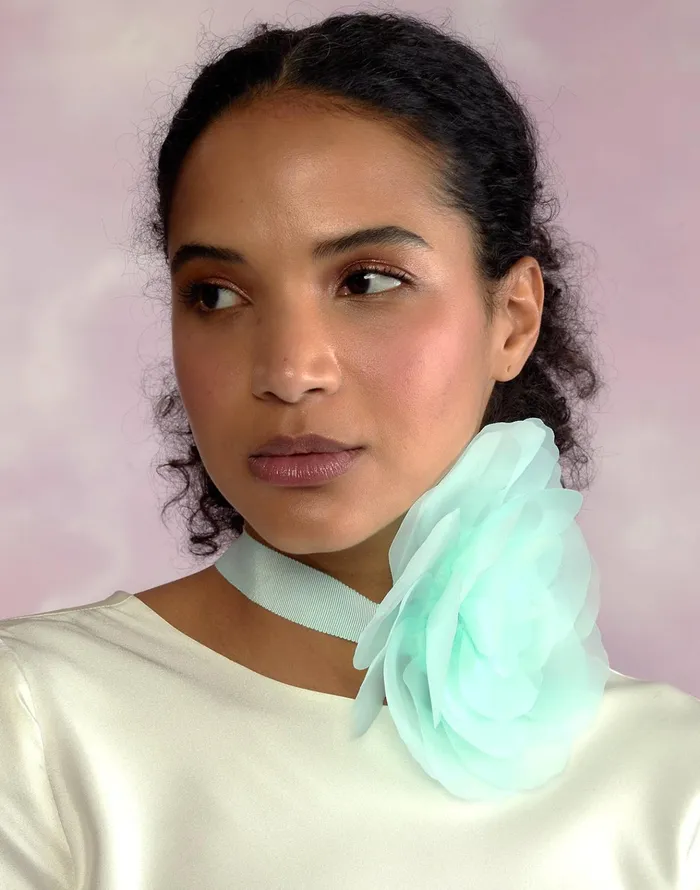 Organza Flower Ties 8211 Mint Women Cynthia Rowley Accessories