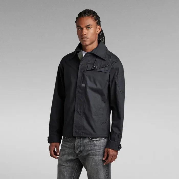 Overshirts Men GStar RAW High Collar Overshirt Caviar