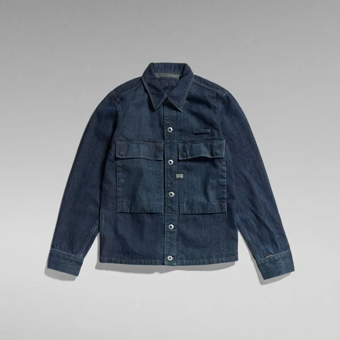 Overshirts Men GStar RAW Unisex Pocketony Service Overshirt Worn In Ocean Reef