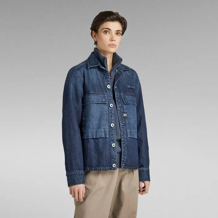 Overshirts Men GStar RAW Unisex Pocketony Service Overshirt Worn In Ocean Reef