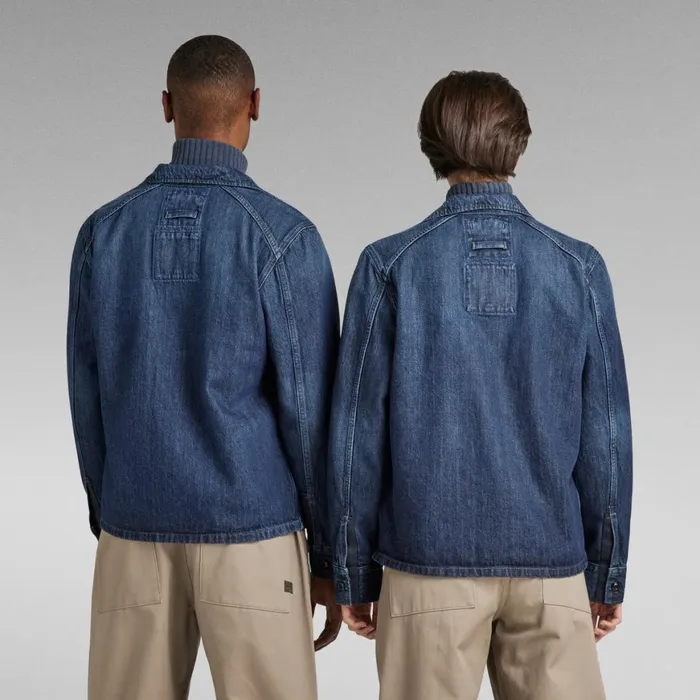 Overshirts Men GStar RAW Unisex Pocketony Service Overshirt Worn In Ocean Reef