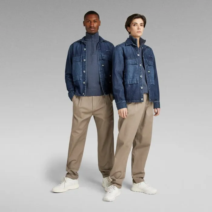 Overshirts Men GStar RAW Unisex Pocketony Service Overshirt Worn In Ocean Reef