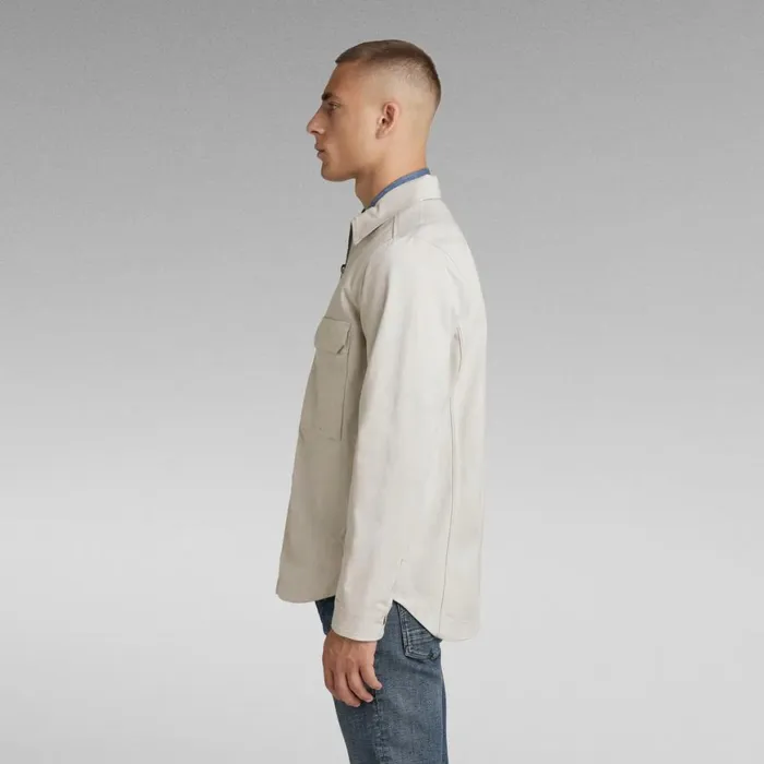 Overshirts Men GStar RAW Zip Overshirt Ecru