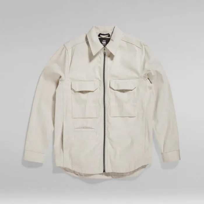 Overshirts Men GStar RAW Zip Overshirt Ecru